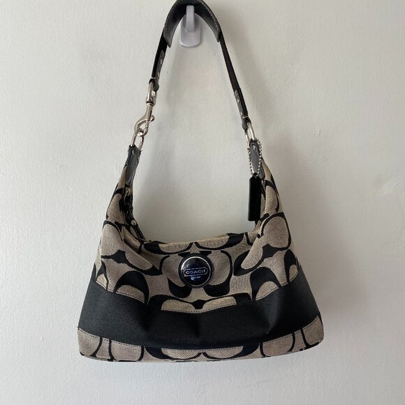 3 pc Coach Signature Monogram Shoulder Bag & Wallet & Checkbook Holder - Picture 1 of 14